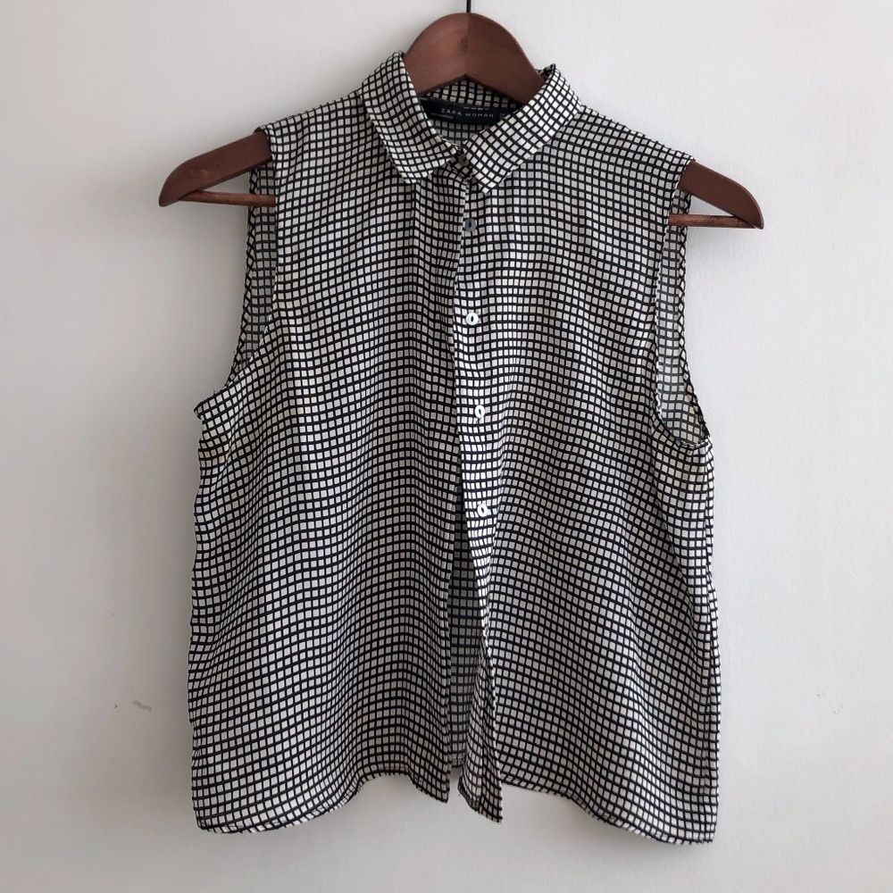 Zara button down tank